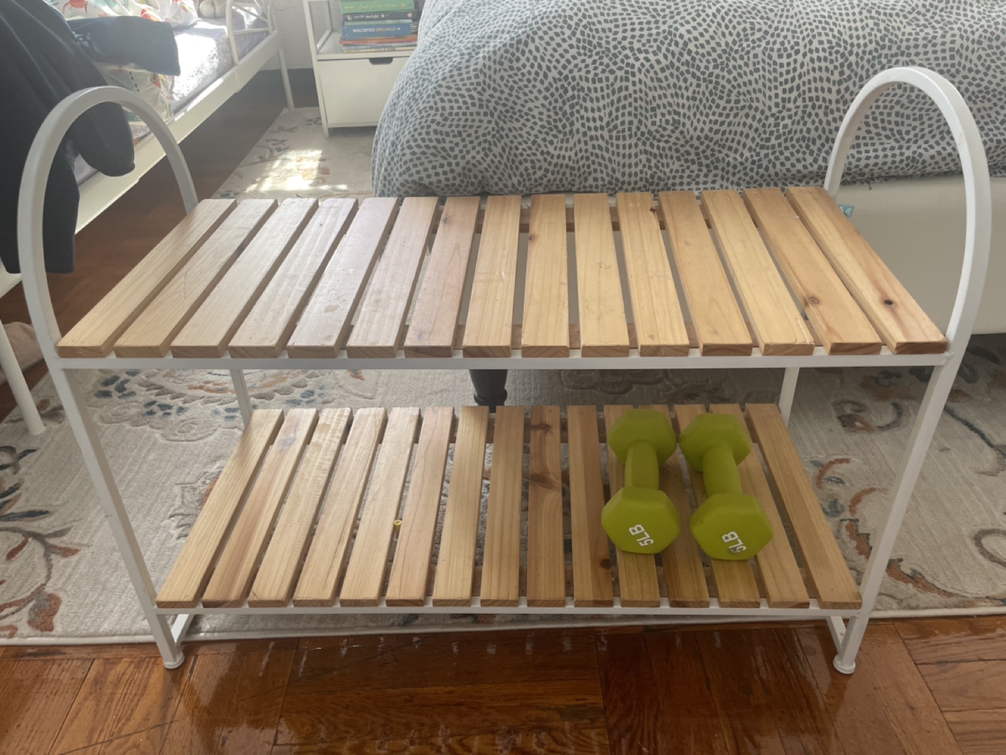 Two-Tier Wooden Shoe Rack