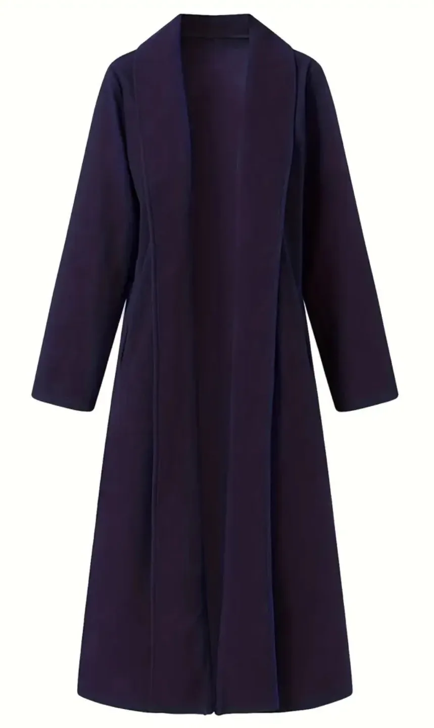 New💥 Women's Longline Dark Blue Coat XL image indicator(3)