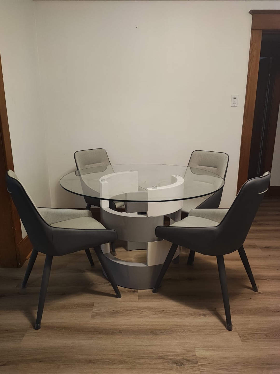 Modern Glass Dining Table Set with Six Chairs - photo 2