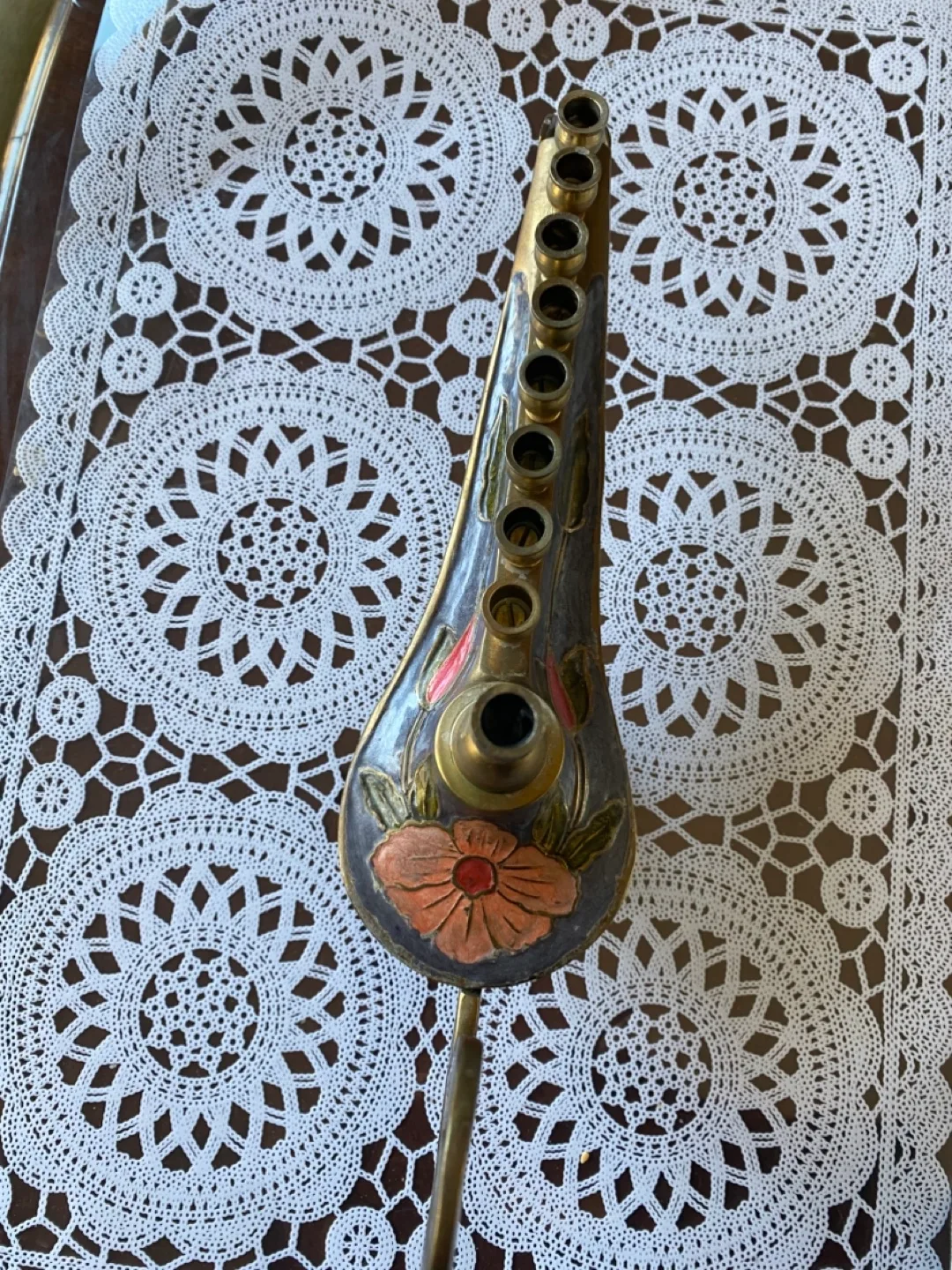 Vintage Brass Oil Lamp candle Menorah image indicator(2)