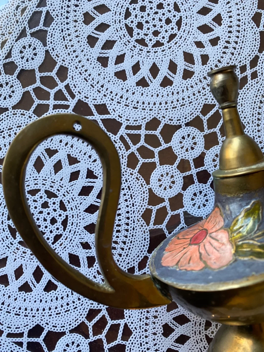 Vintage Brass Oil Lamp candle Menorah image indicator(7)