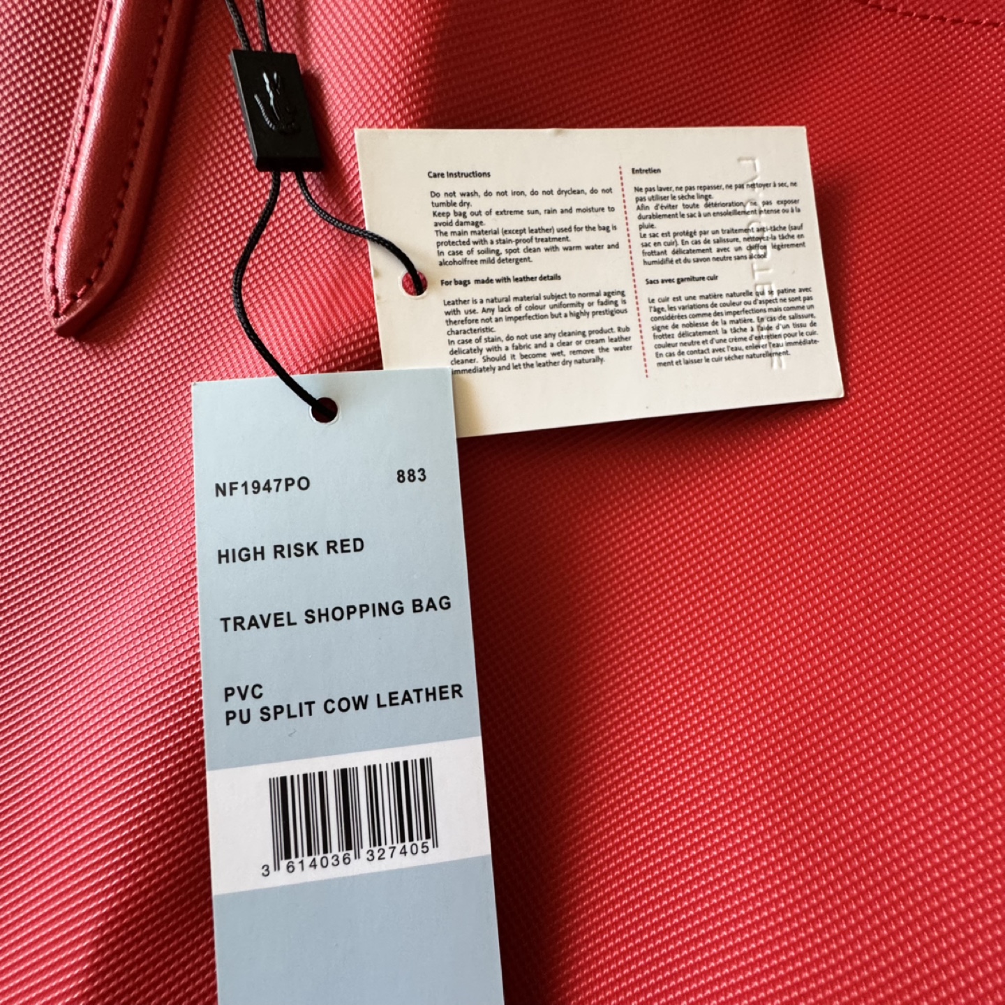Lacoste Red Travel Shopping Bag - photo 2