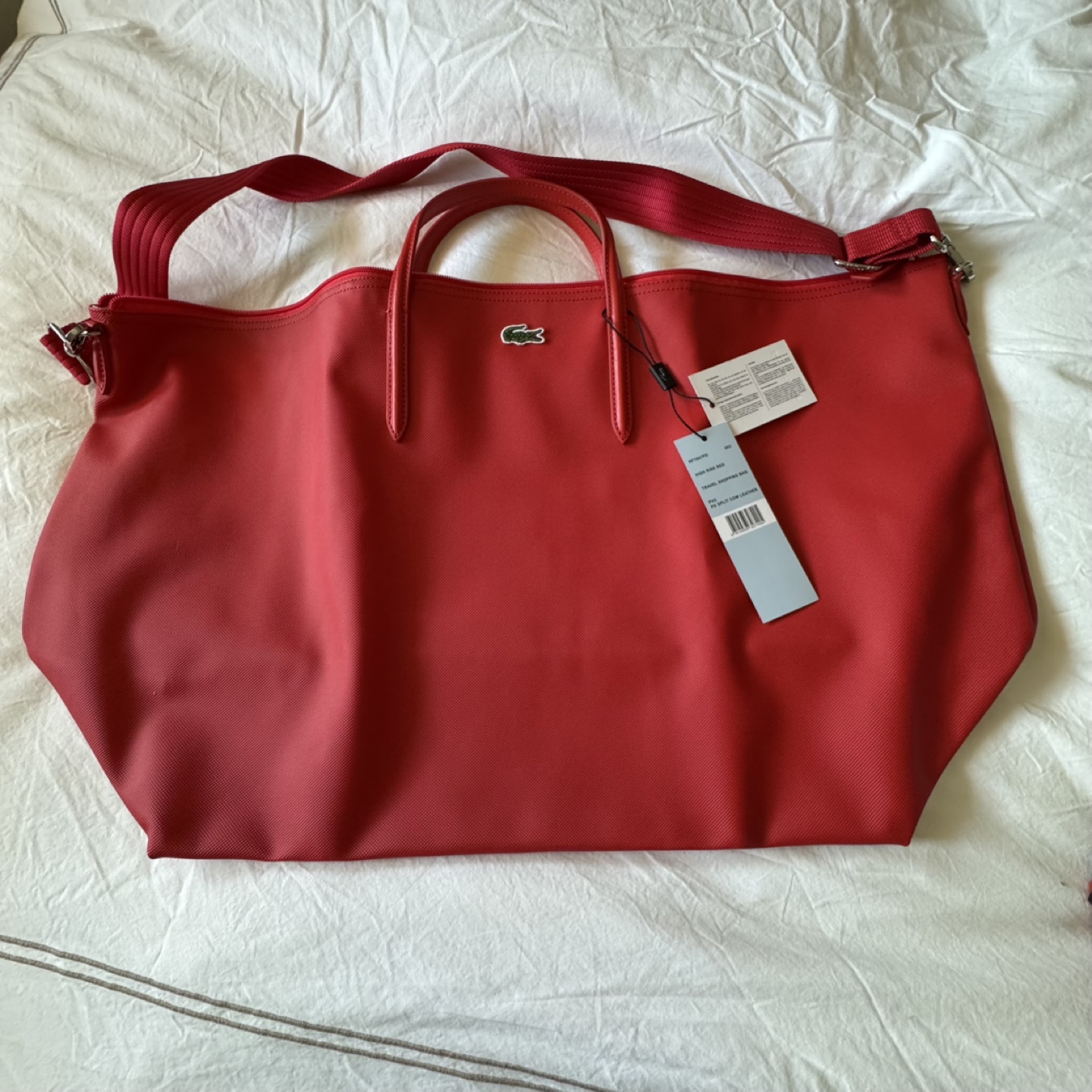Lacoste Red Travel Shopping Bag