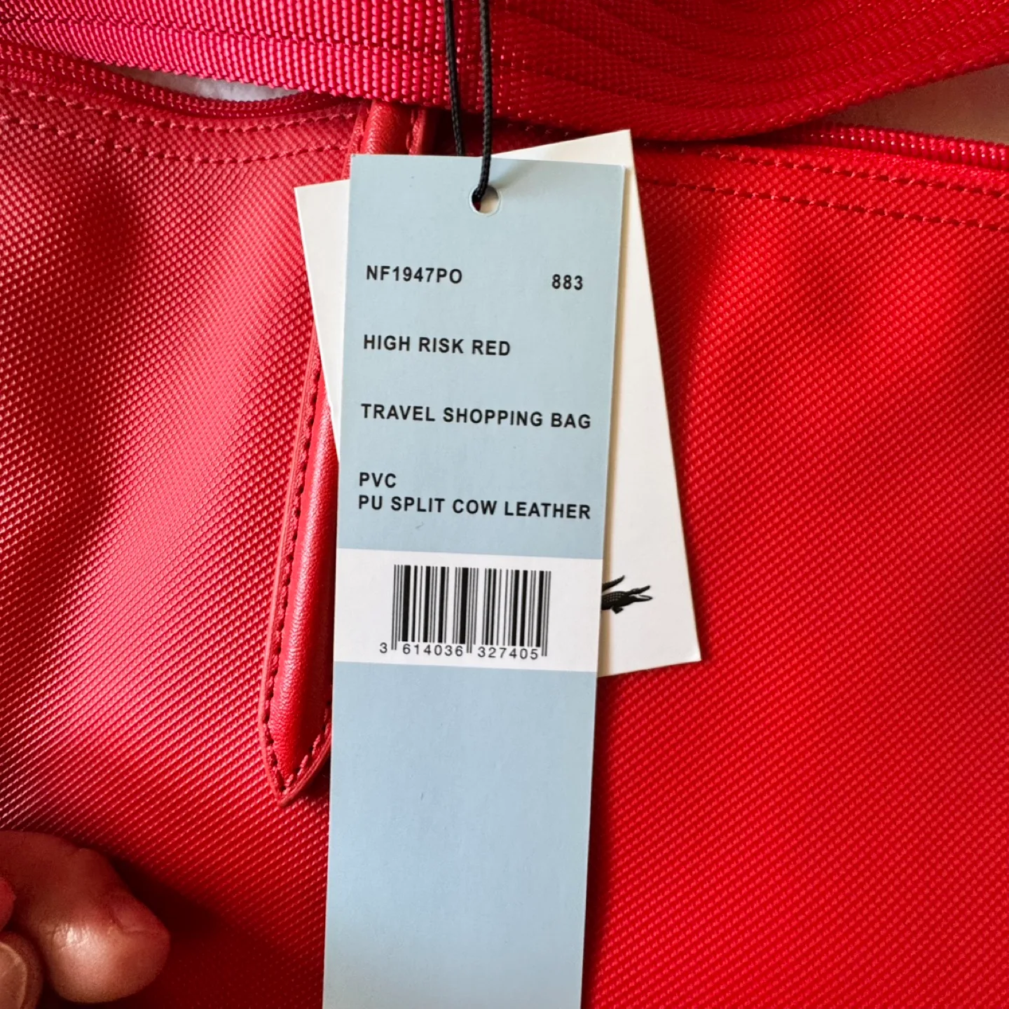 Lacoste Red Travel Shopping Bag image indicator(4)