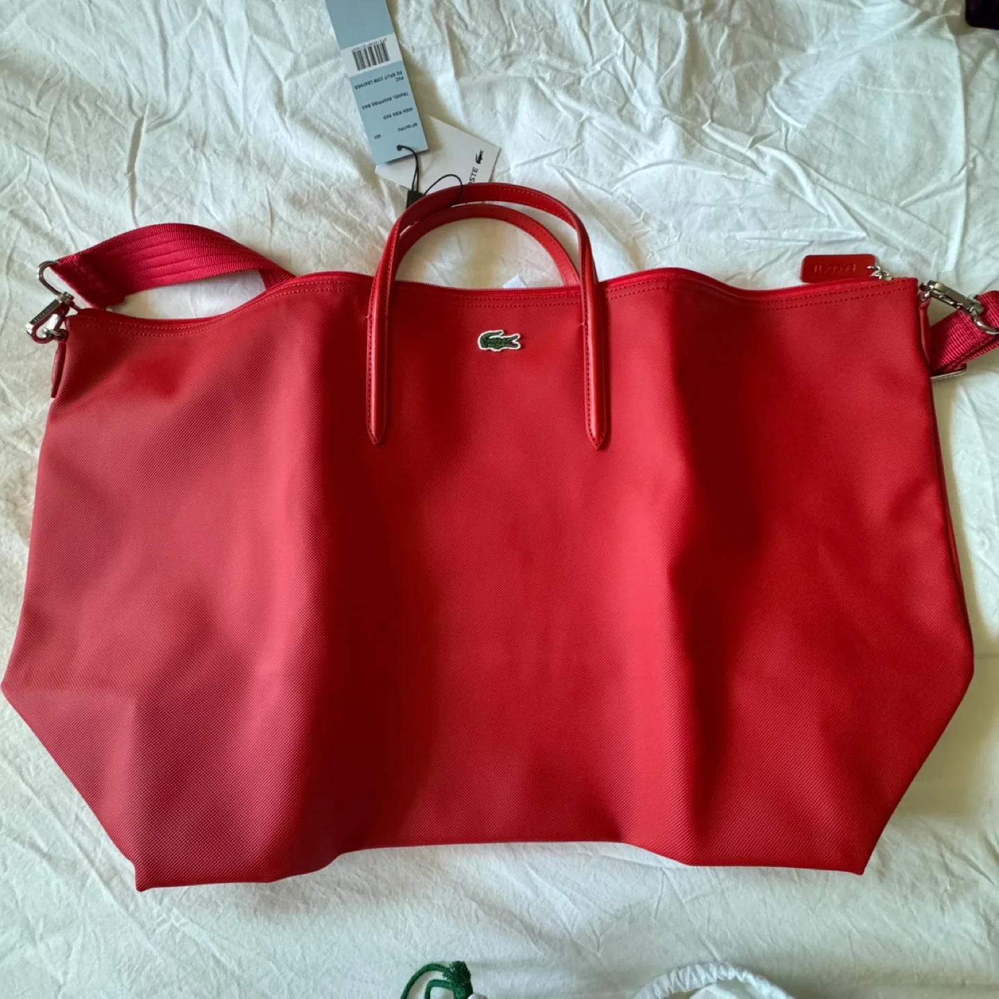 Lacoste Red Travel Shopping Bag image indicator(8)