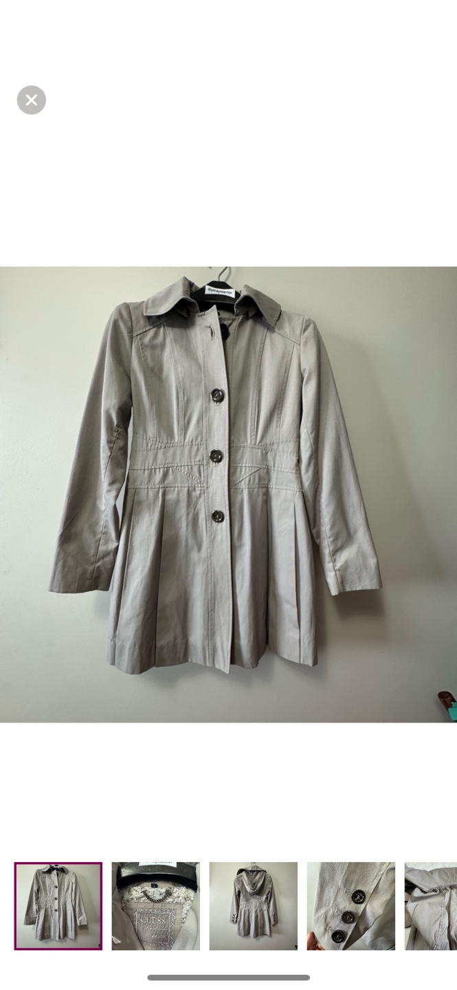 Guess Women's Hooded Trench Coat Size S
