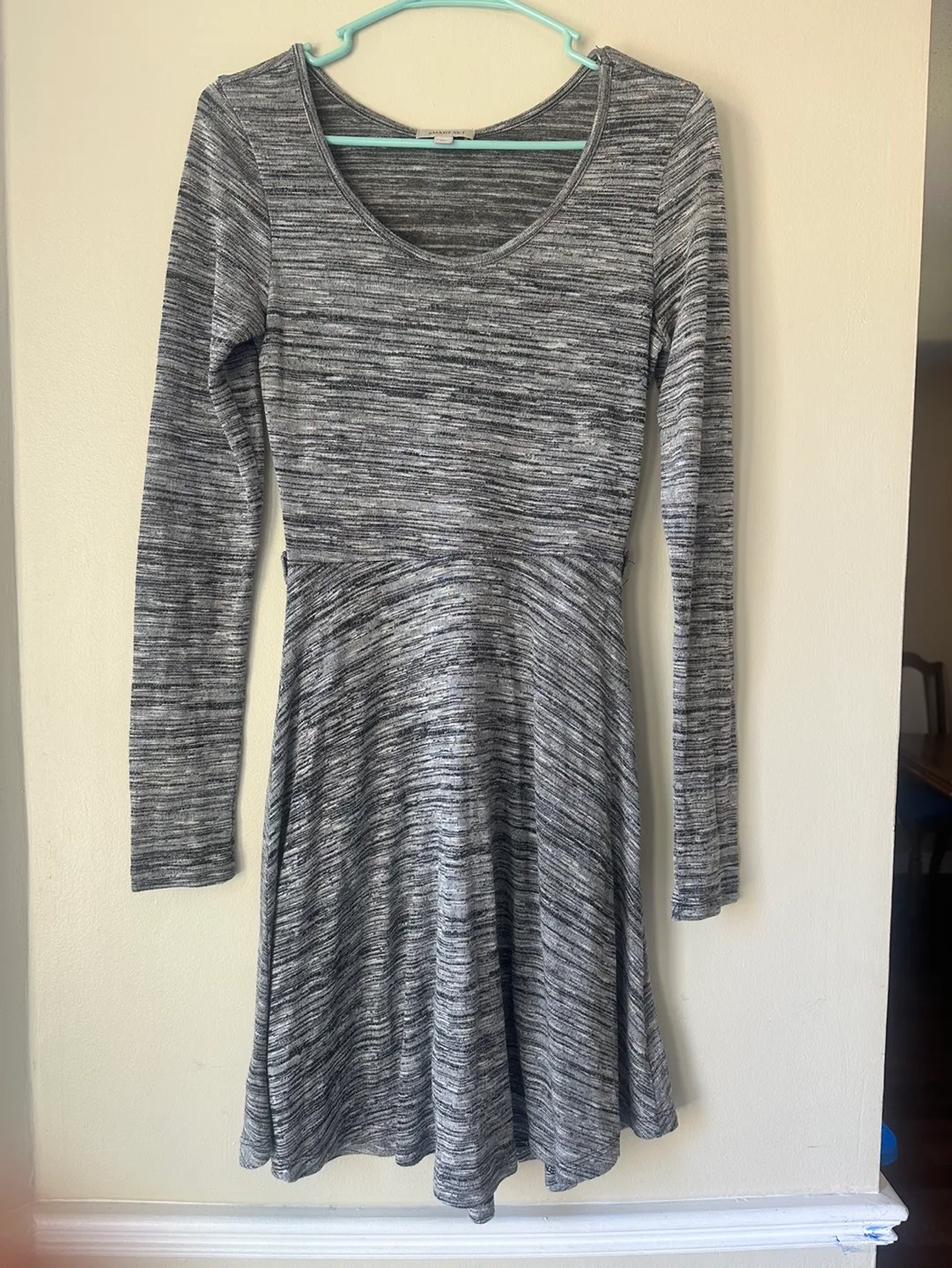 Grey Long Sleeve Smart Set Skater Dress Size P/S thumbnail