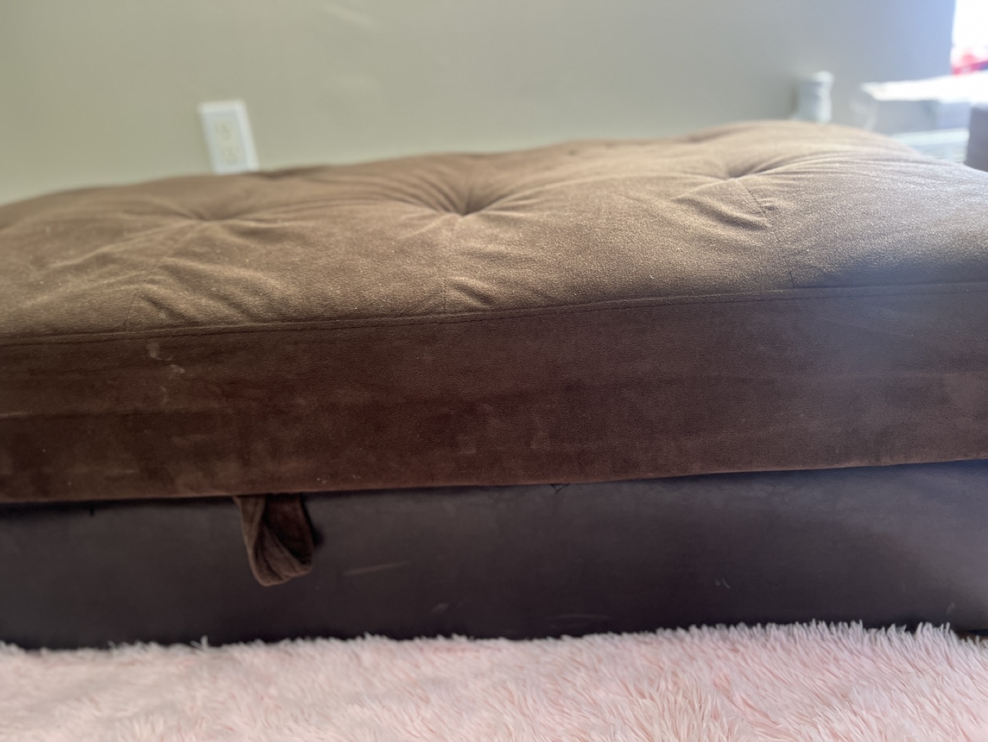 Brown Tufted Storage Ottoman