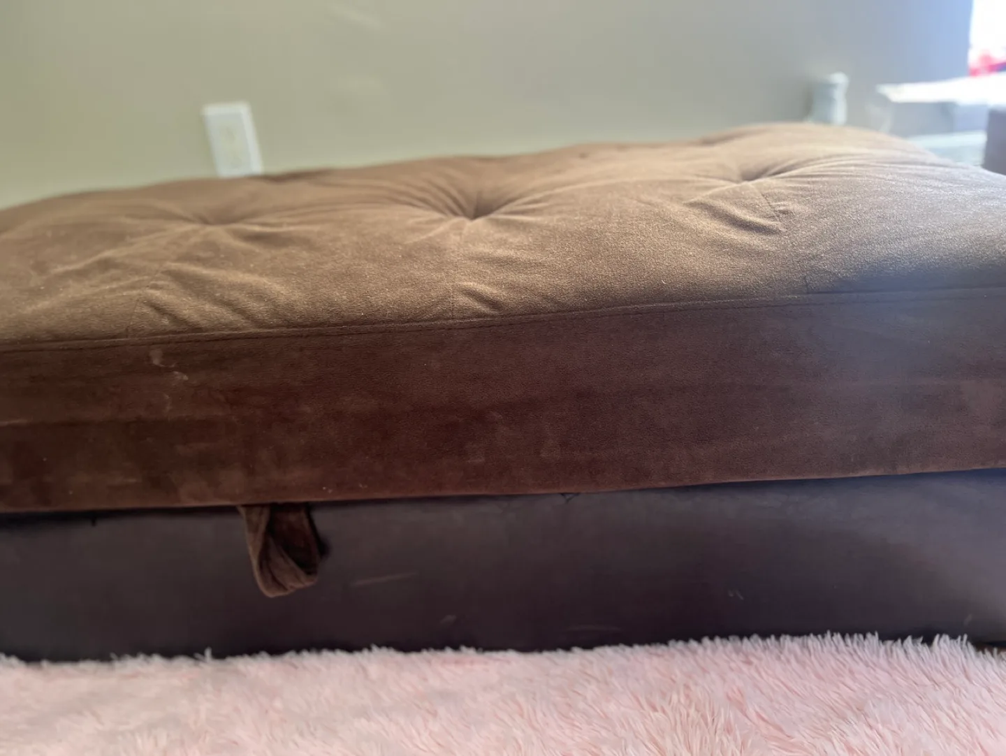 Brown Tufted Storage Ottoman thumbnail