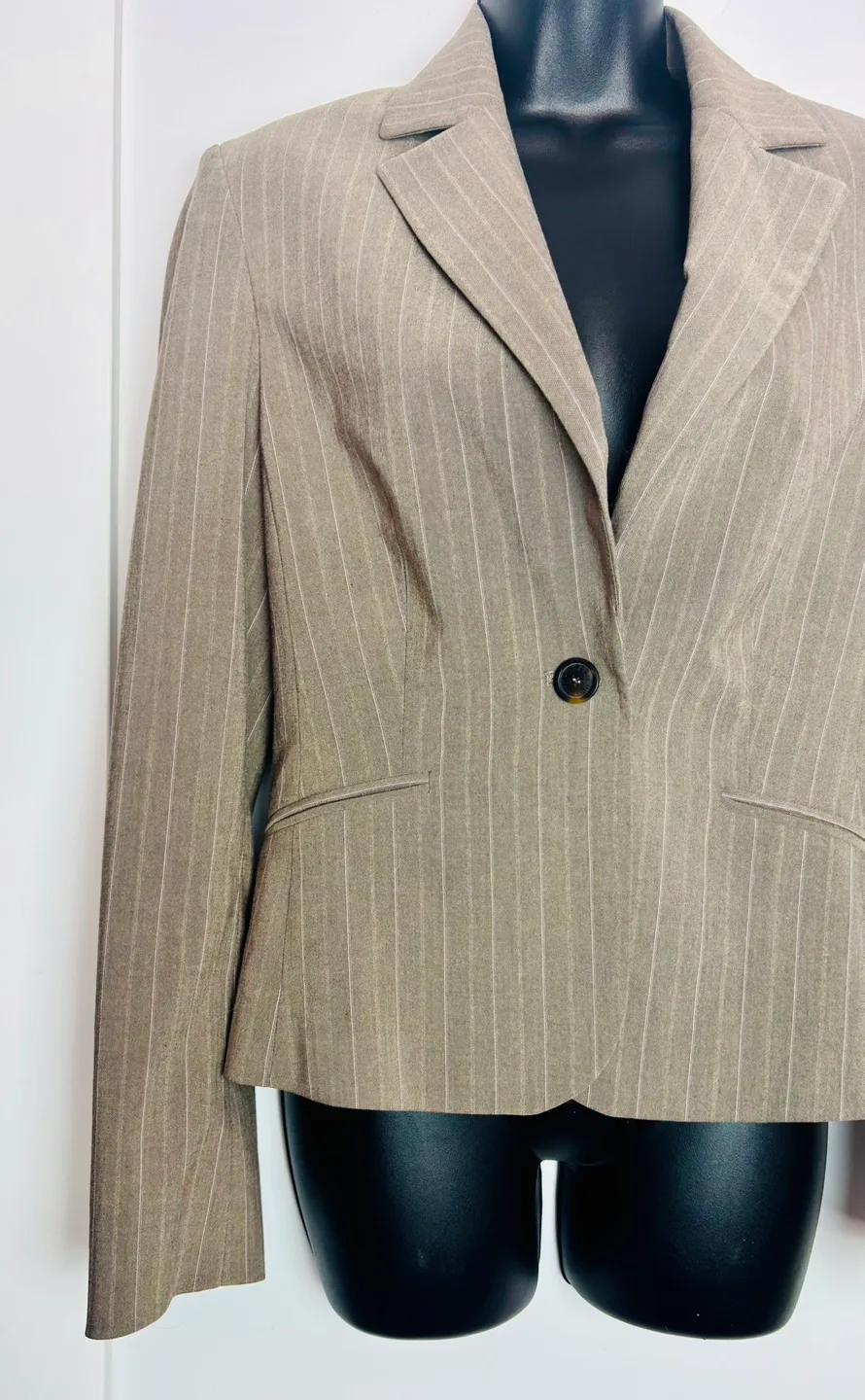 Esprit Tan and Pink Pinstripe Blazer -BNWOT image indicator(2)