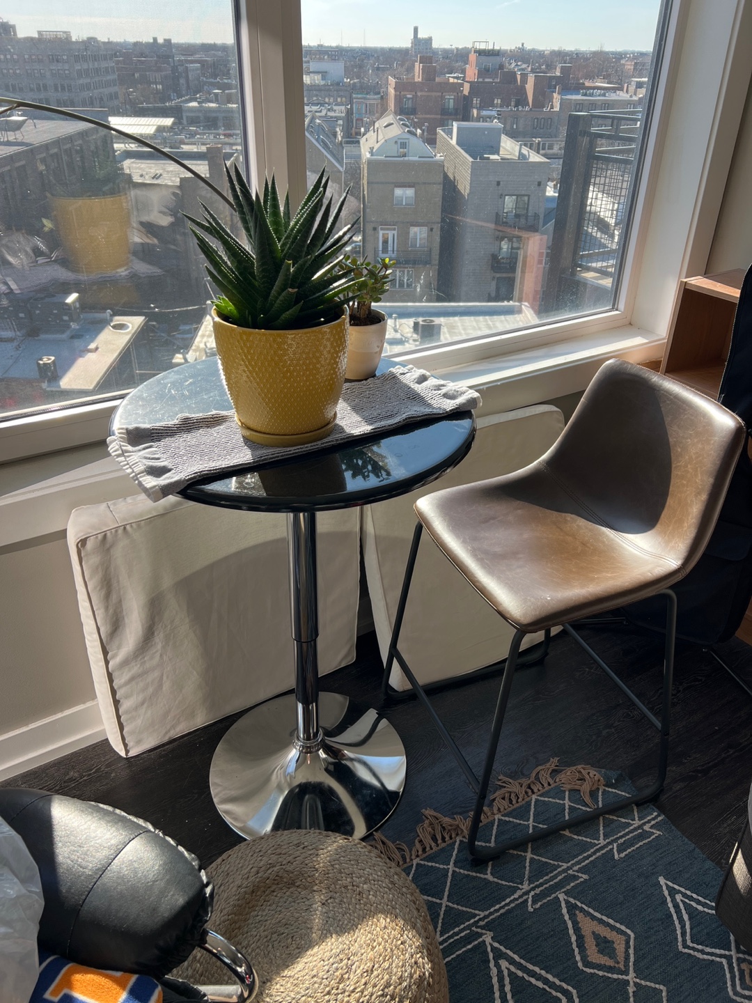 Counter Stool - Brown Faux Leather - photo 3