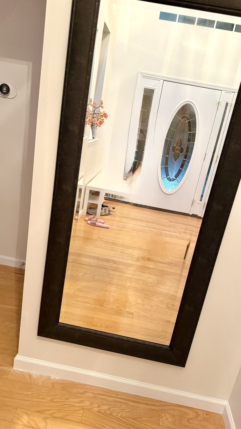 Full Length Floor Mirror with Dark Brown Frame