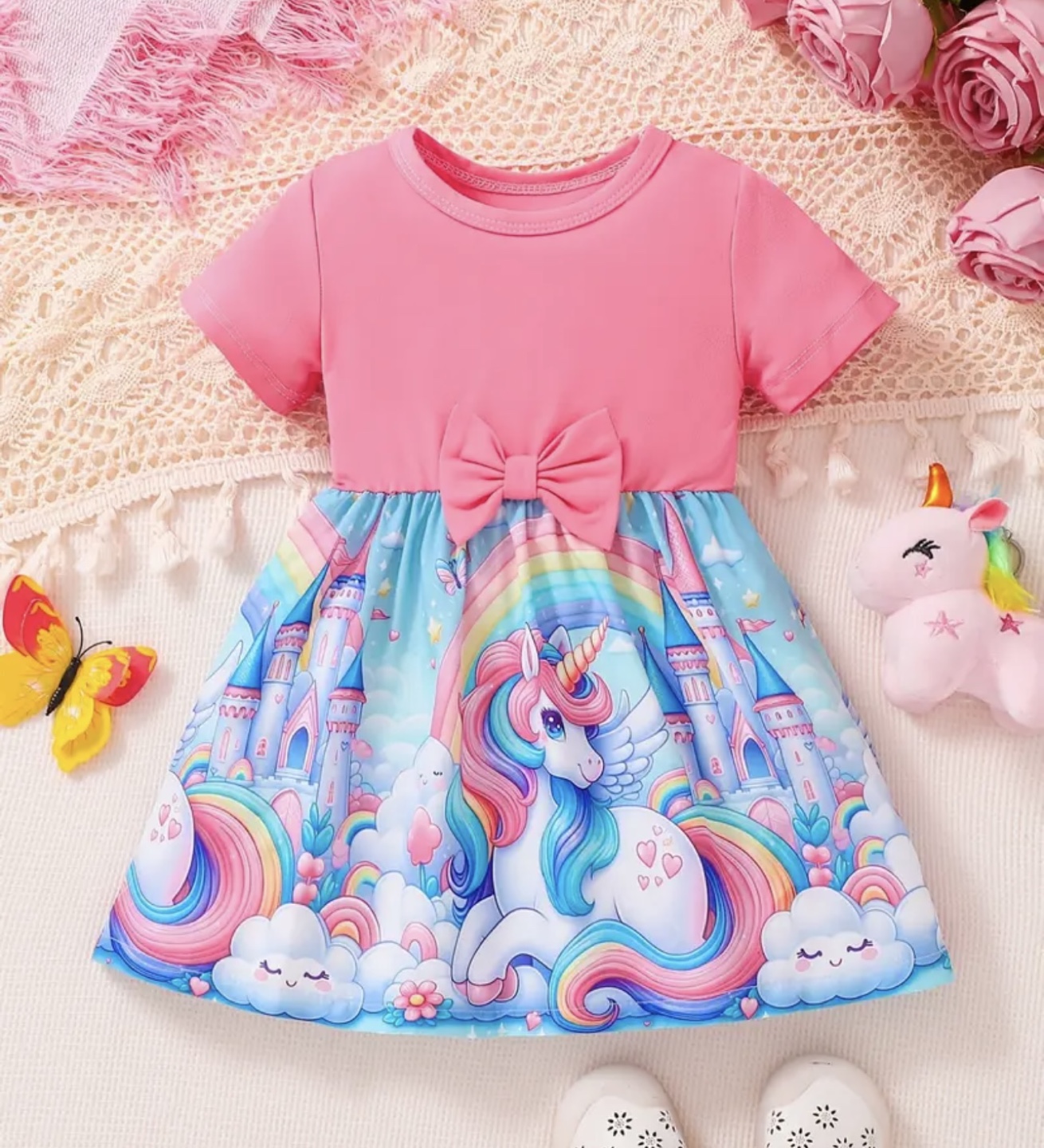 Adorable Unicorn Rainbow Dress for Girls