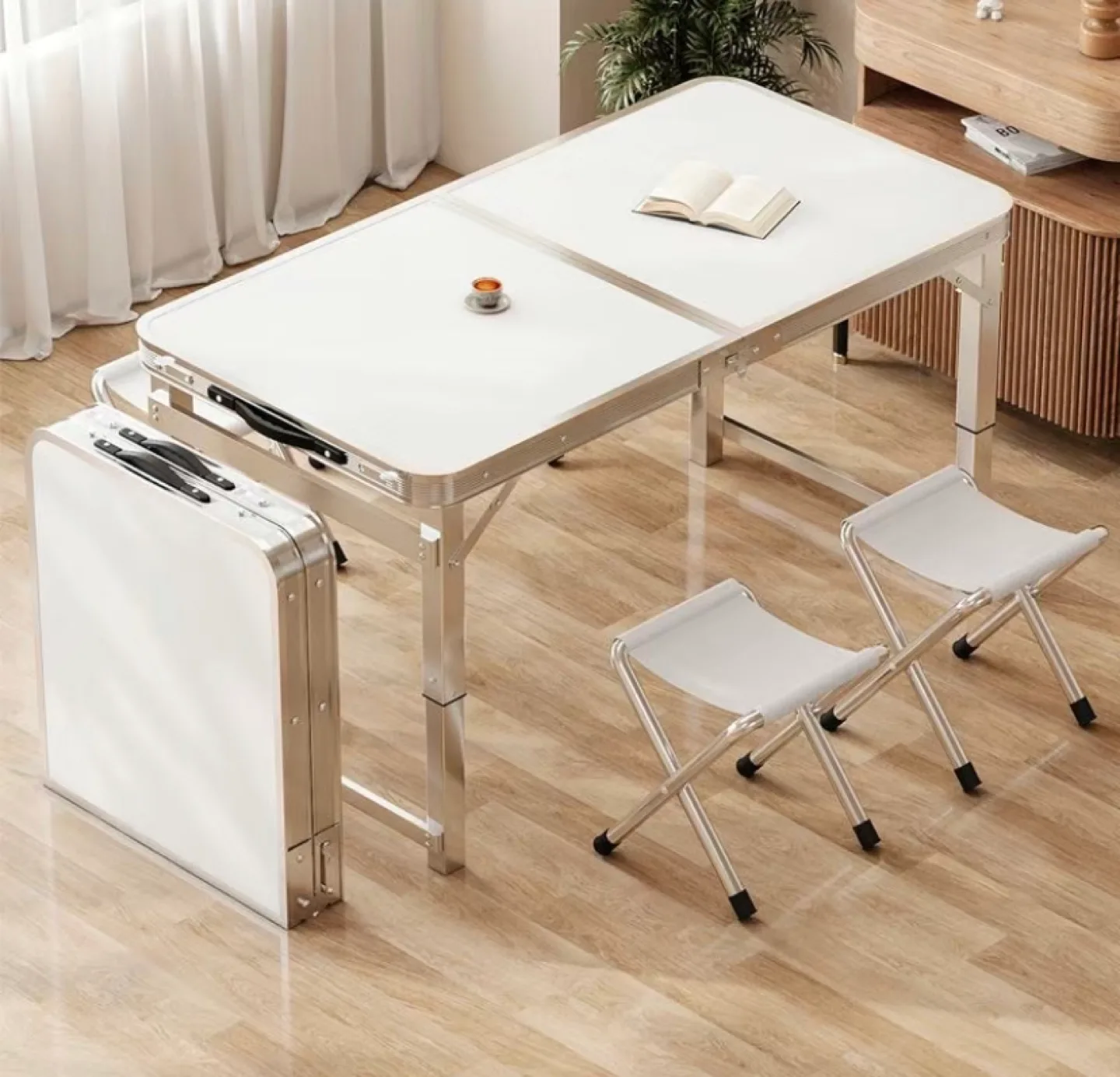 Portable Folding Camping Table and Chairs Set image indicator(3)