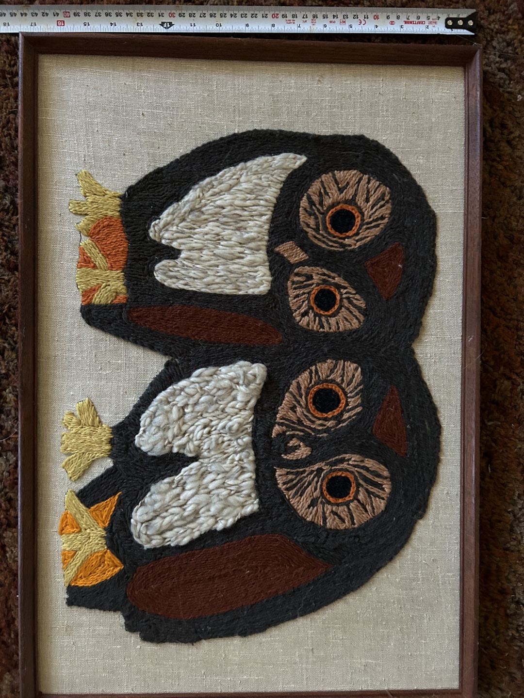 Needle point owls framed - photo 2