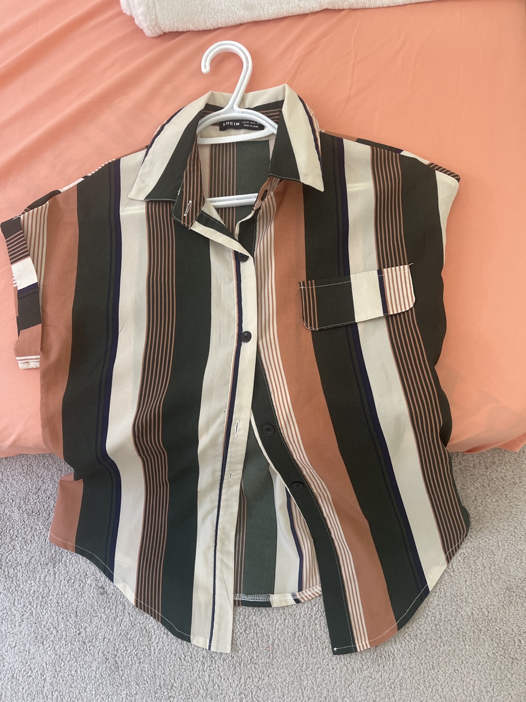 SHEIN Striped Button-Up Shirt