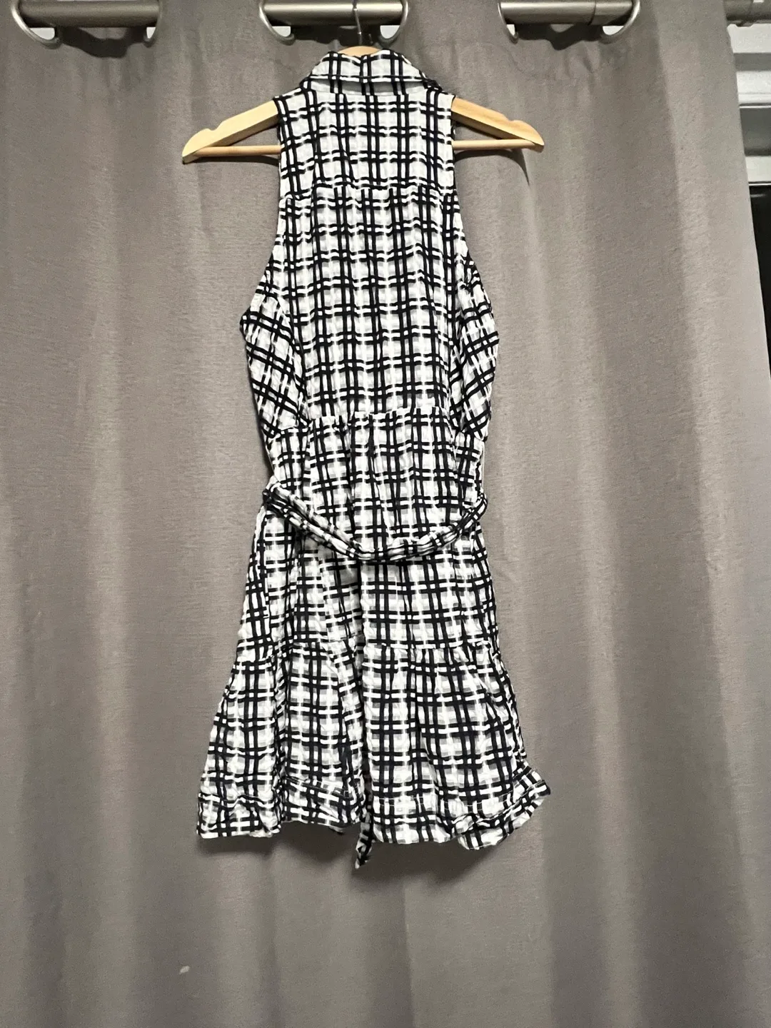 Maeve by Anthropologie Black and White Gingham Dress Size 12 image indicator(3)