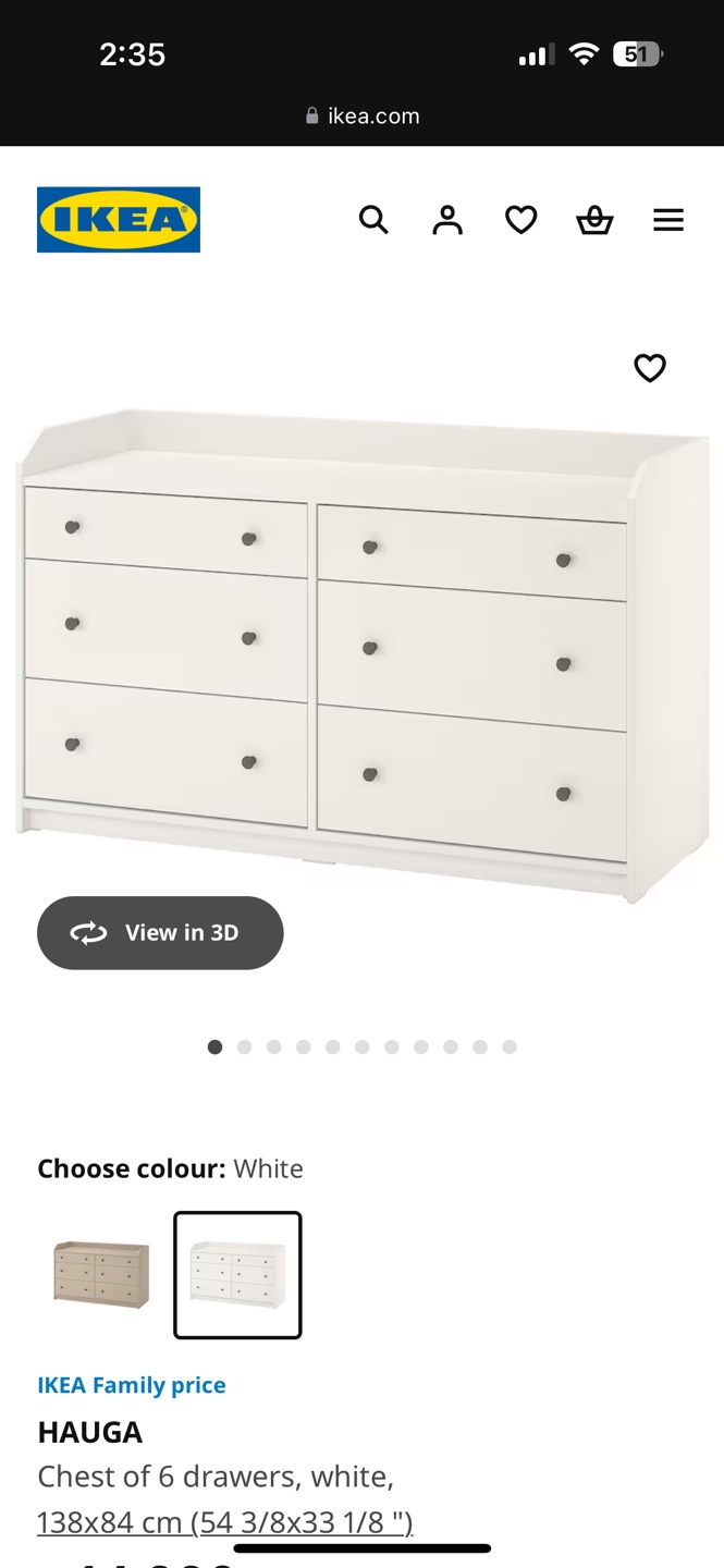 White Double Dresser with 6 drawers - photo 3