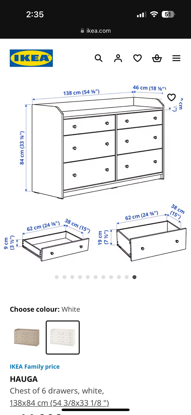 White Double Dresser with 6 drawers - photo 4