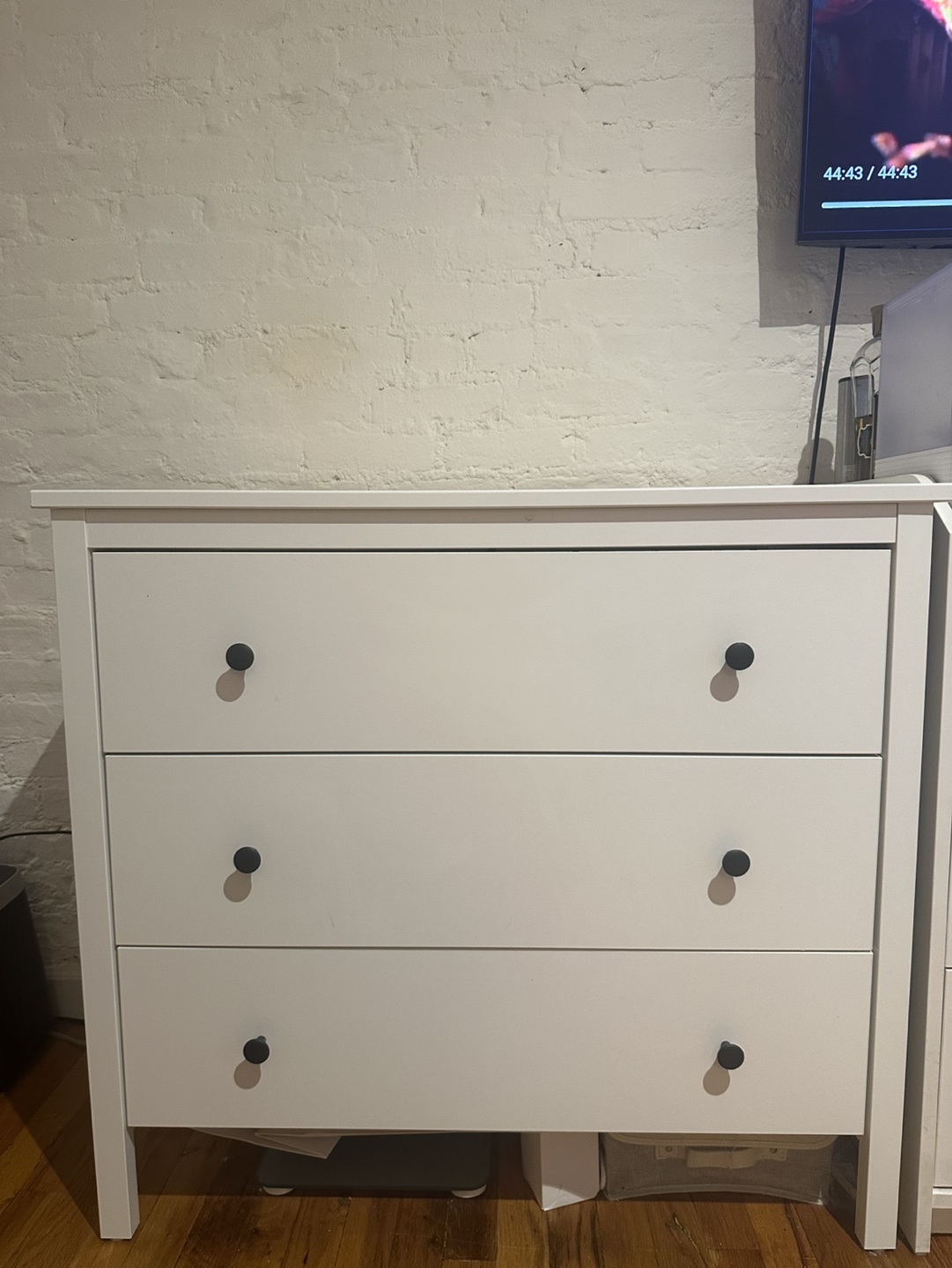White 3-Drawer Dresser,
