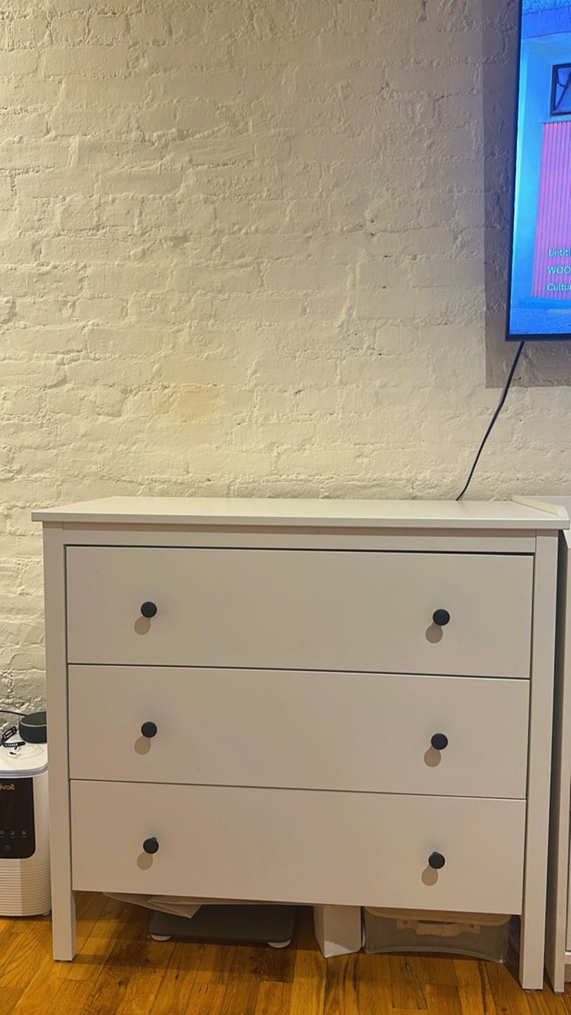 White 3-Drawer Dresser, - photo 3
