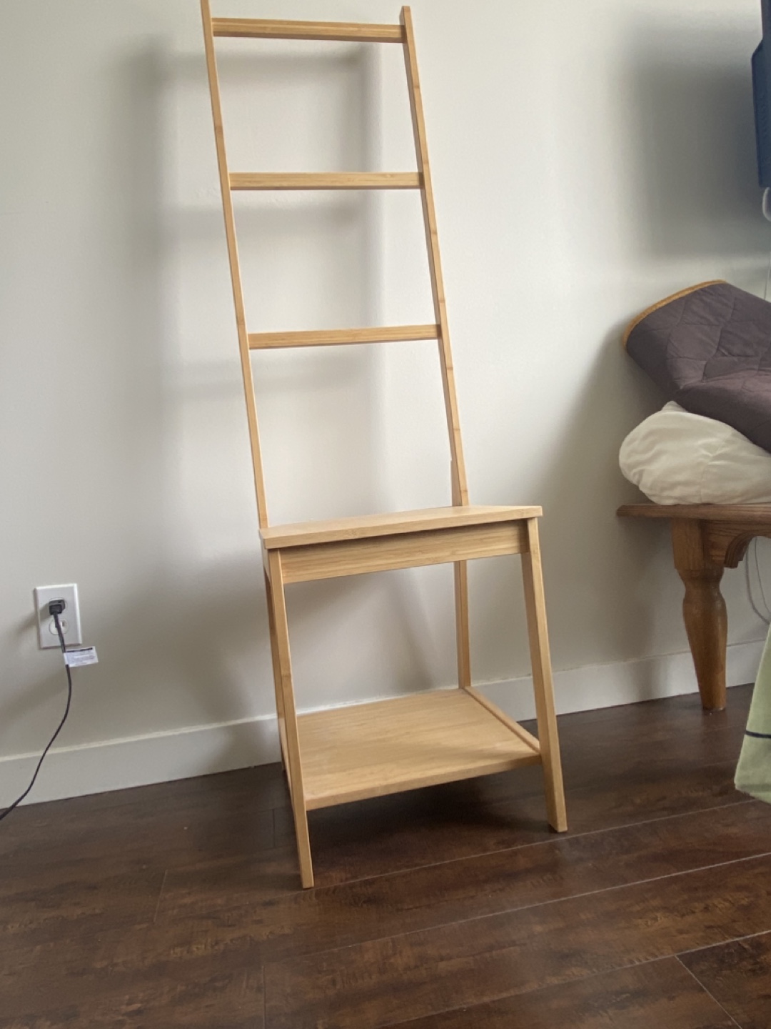 Ikea Rågrund Bamboo Towel Ladder with Shelf and Seat
