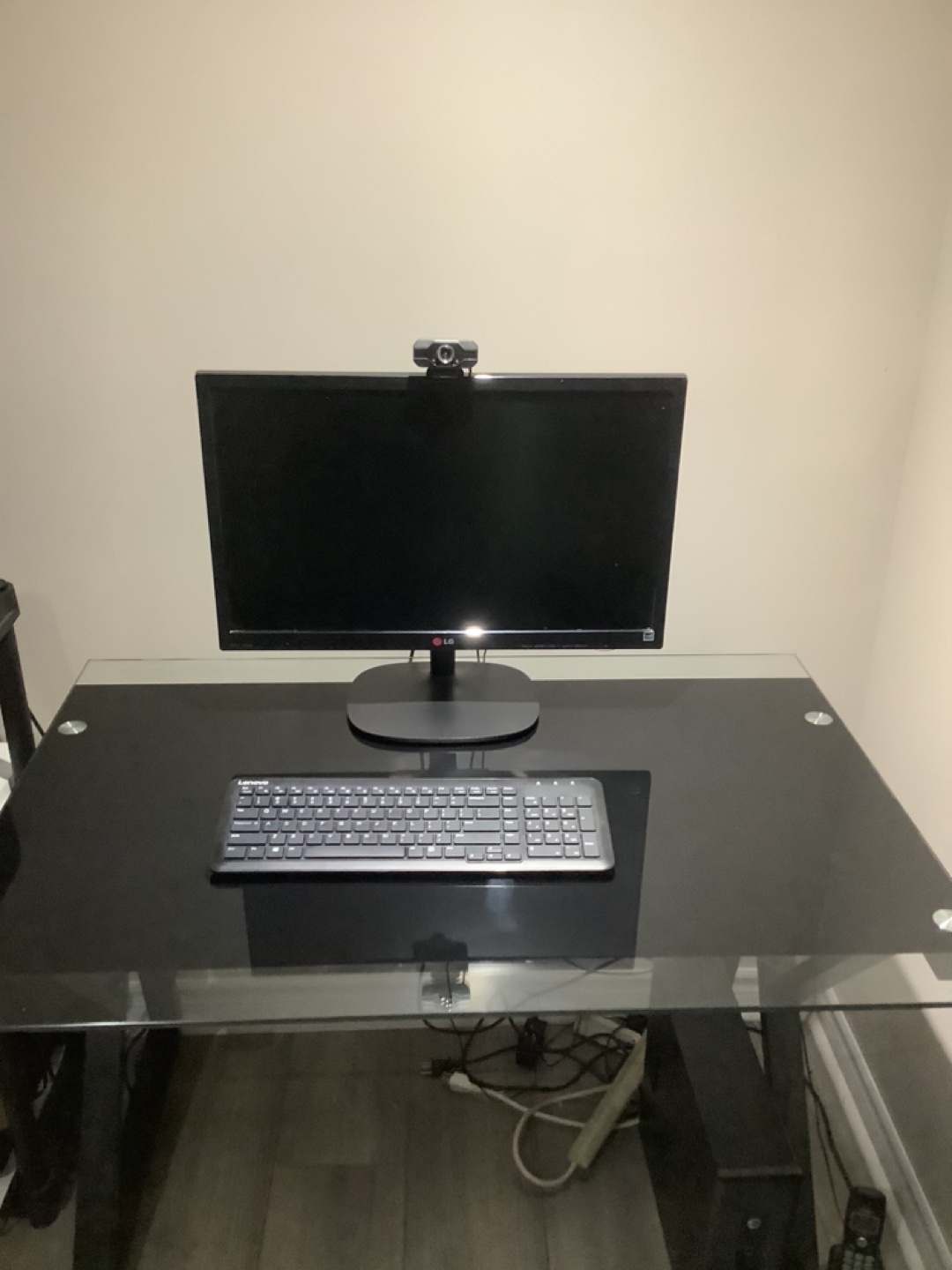Tempered glass office computer table