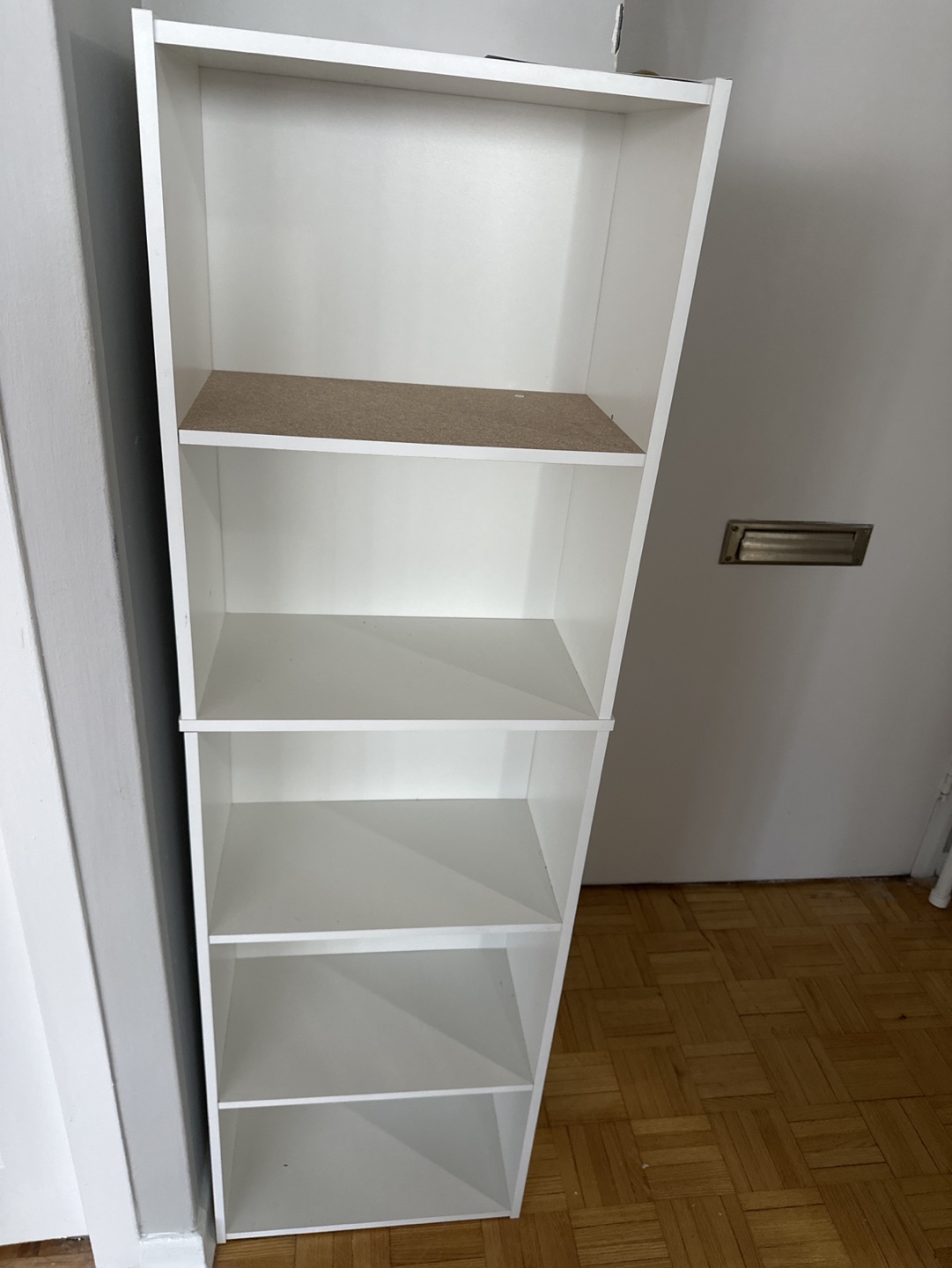 White 5-shelf bookcase