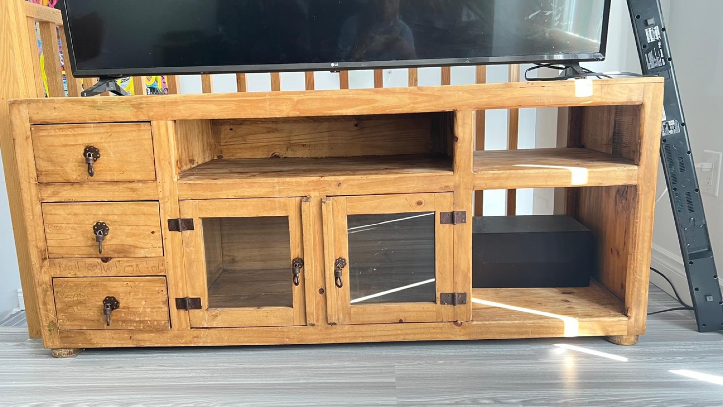 Rustic Wooden TV Stand with Storage