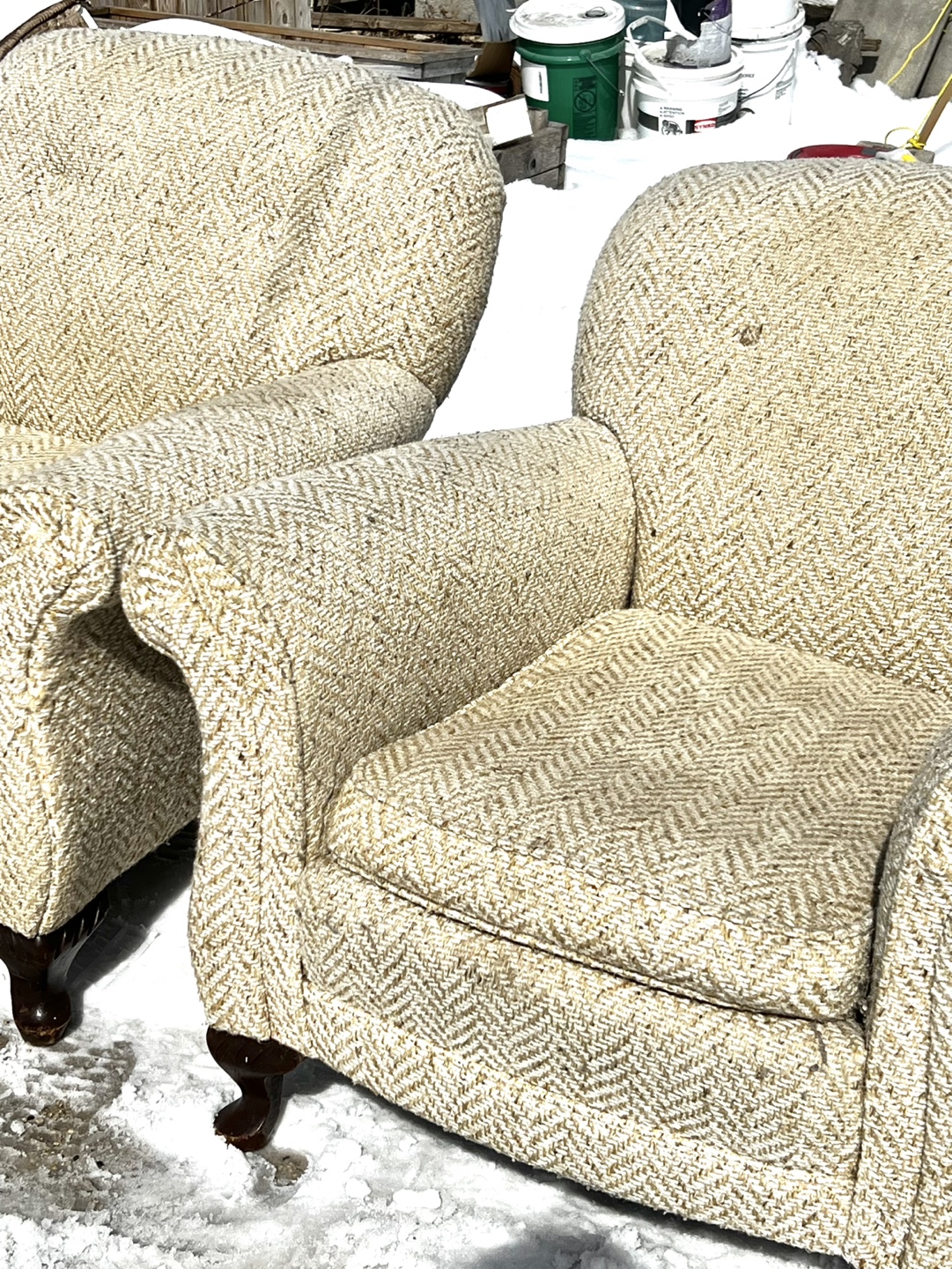 Three-Piece Living Room Set: Sofa and Two Armchairs