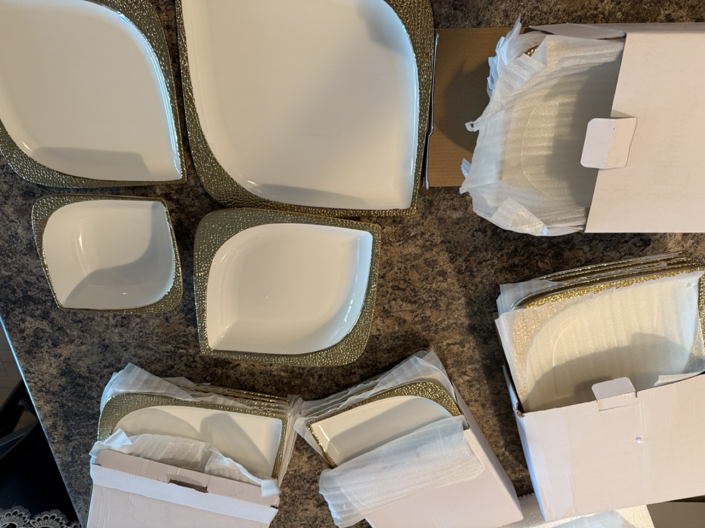 Elegant Gold and White Serving Platter Set - photo 3