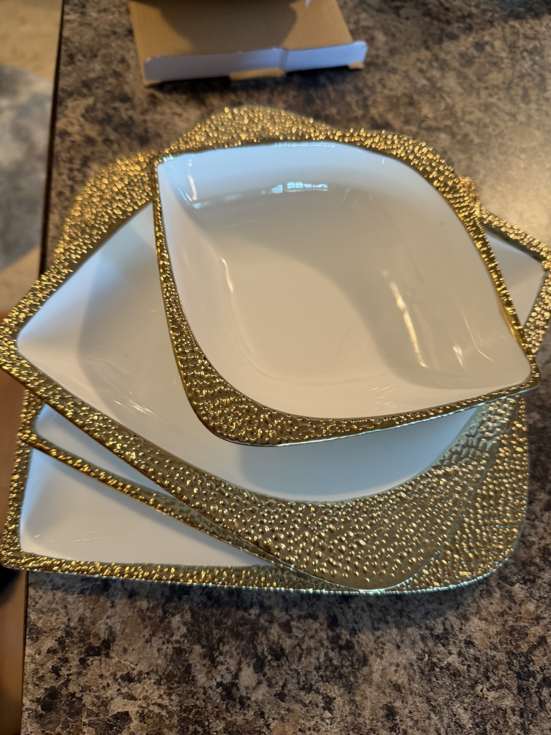 Elegant Gold and White Serving Platter Set - photo 2