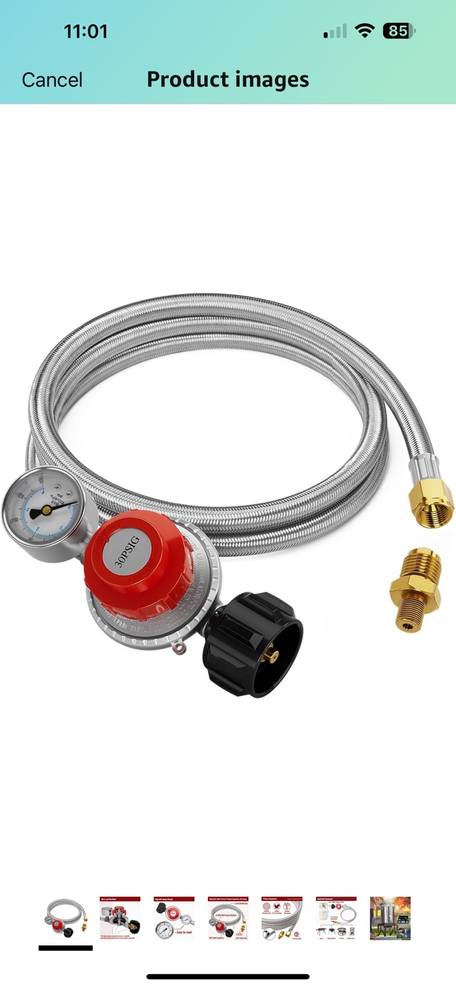 CALPOSE 5FT High Pressure Propane Regulator with Gauge - photo 2