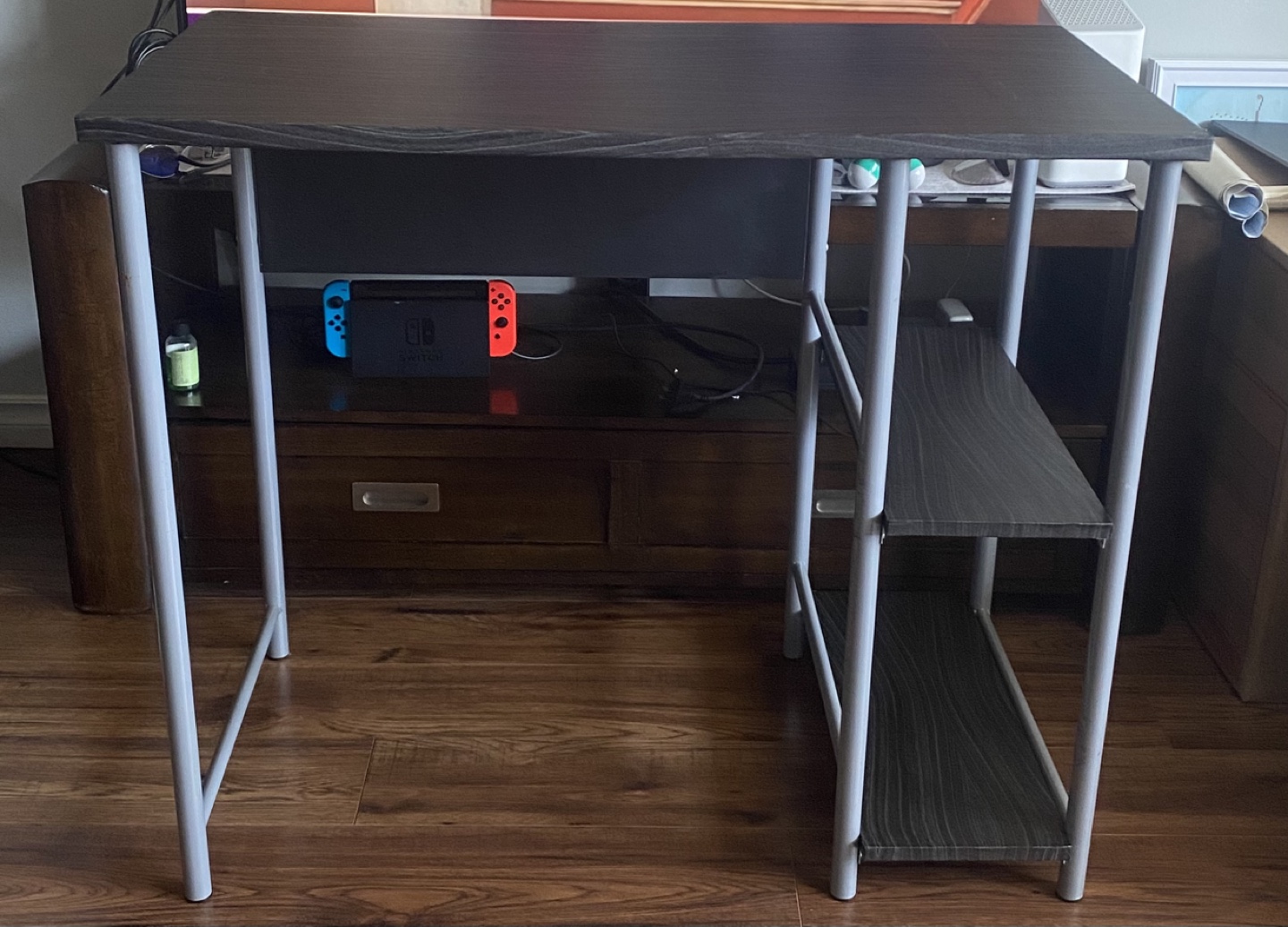 Small Computer Desk with Side Shelves - photo 3