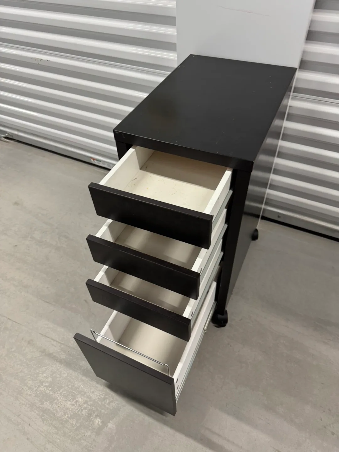 IKEA 4 drawer Black-Brown micke file storage cabinet image indicator(2)