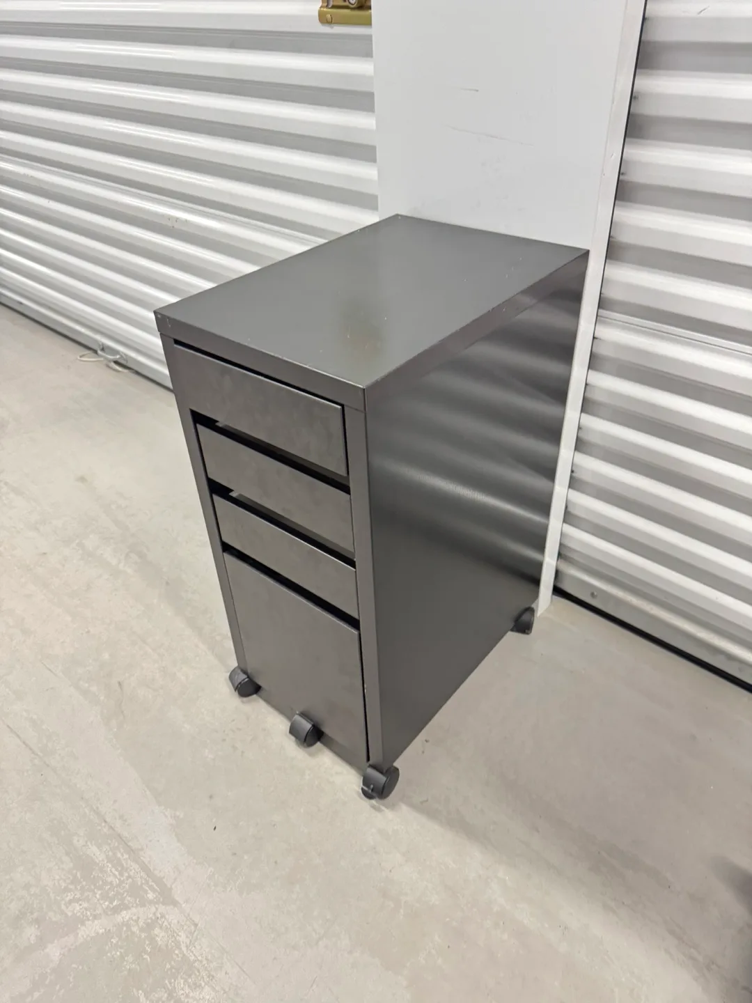 IKEA 4 drawer Black-Brown micke file storage cabinet image indicator(5)