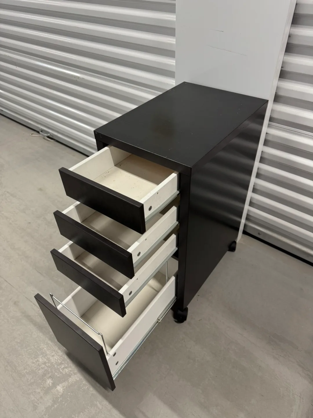 IKEA 4 drawer Black-Brown micke file storage cabinet image indicator(7)