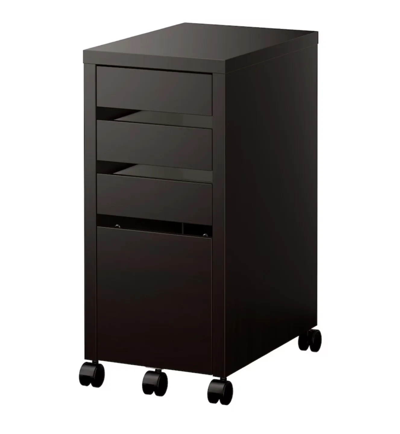 IKEA 4 drawer Black-Brown micke file storage cabinet image indicator(8)