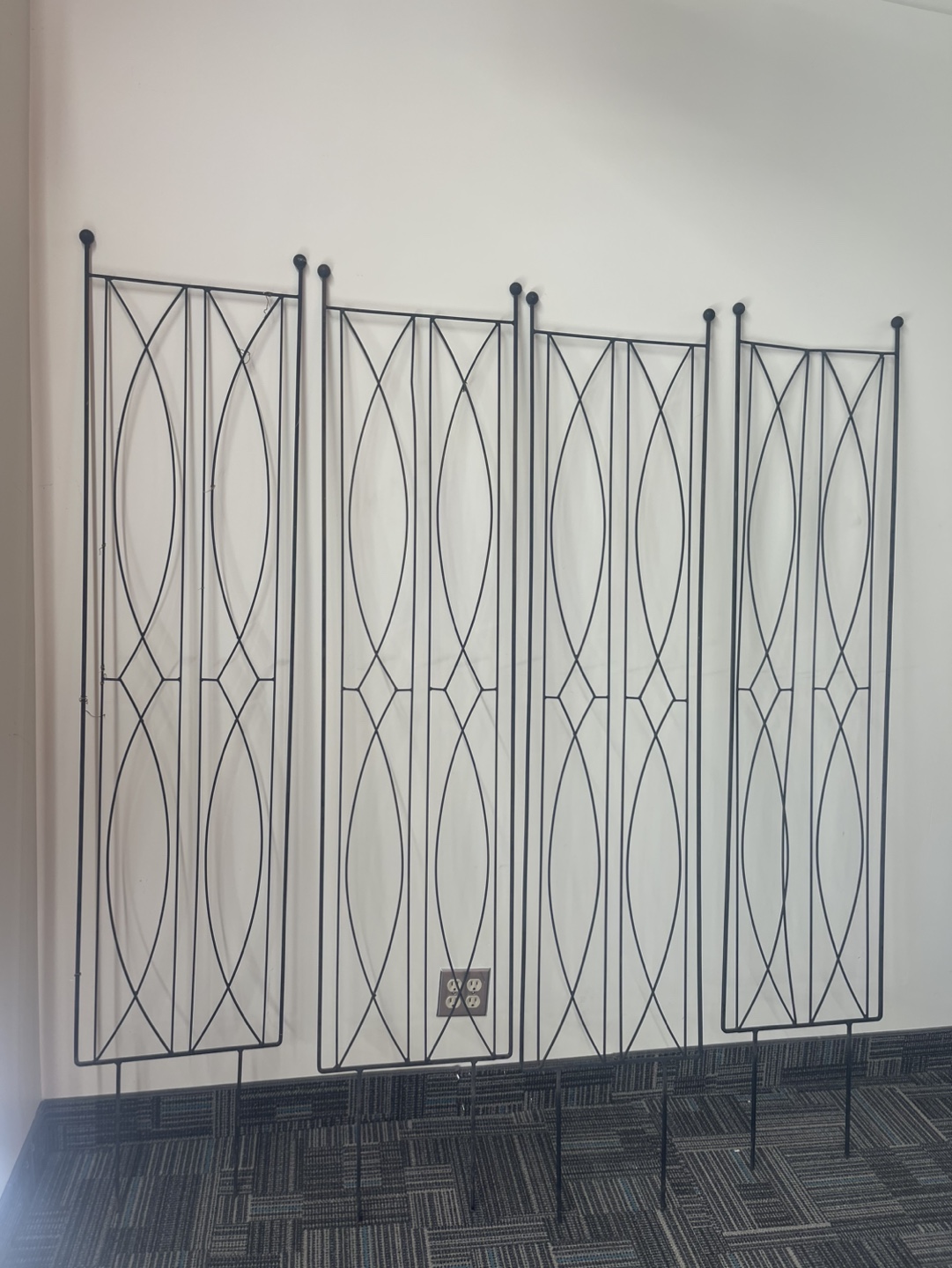 Set of 4 Black Metal Garden Trellises