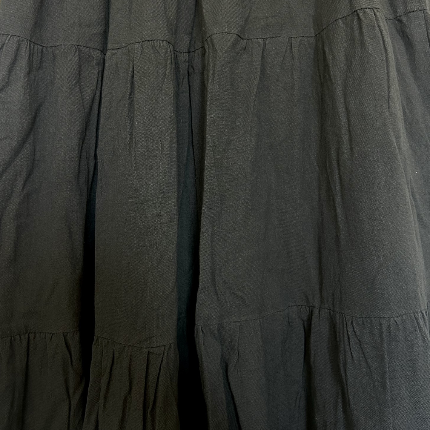 100% Cotton Tiered Maxi Skirt - Small, Dark Gray - photo 3