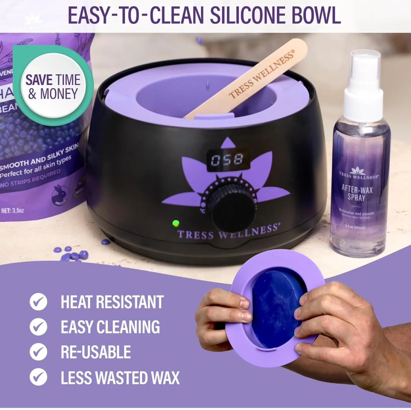 Tress Wellness Hard Wax Bean Kit with Warmer image indicator(7)