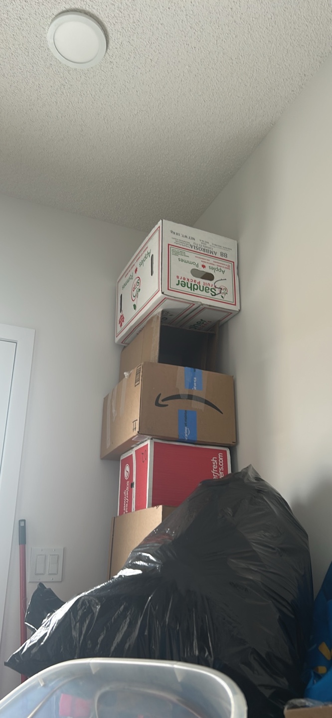 Stack of assorted cardboard boxes