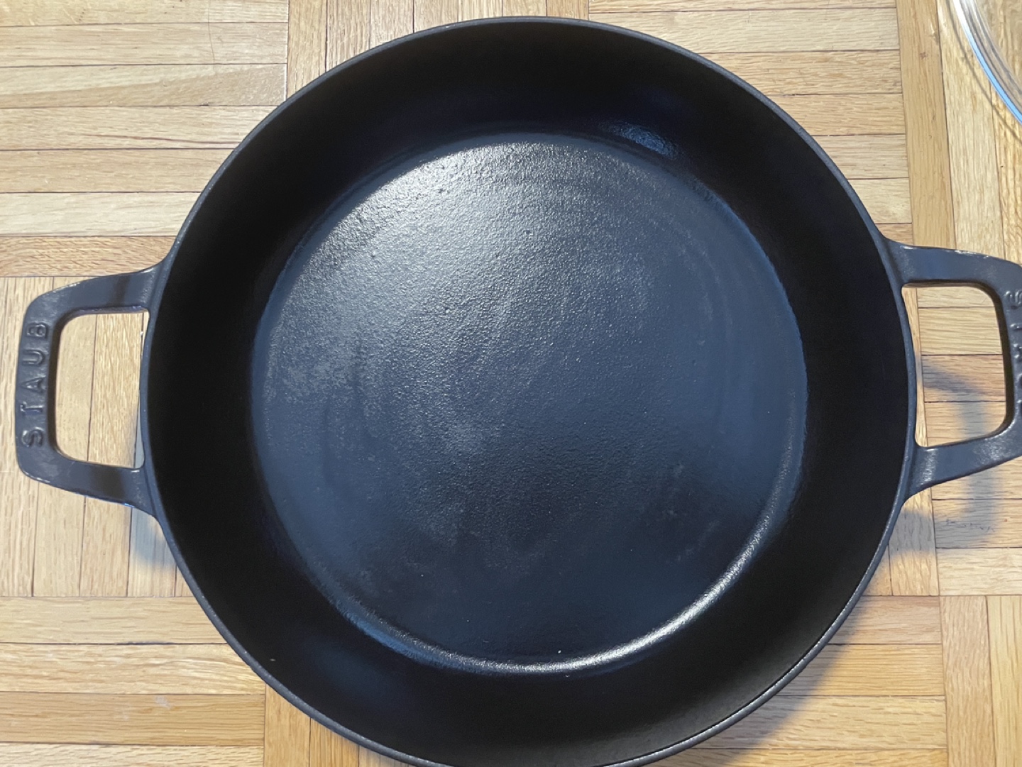 STAUB 3.5-Qt Braiser with Glass Lid, Matte Black, Gold knob - photo 3