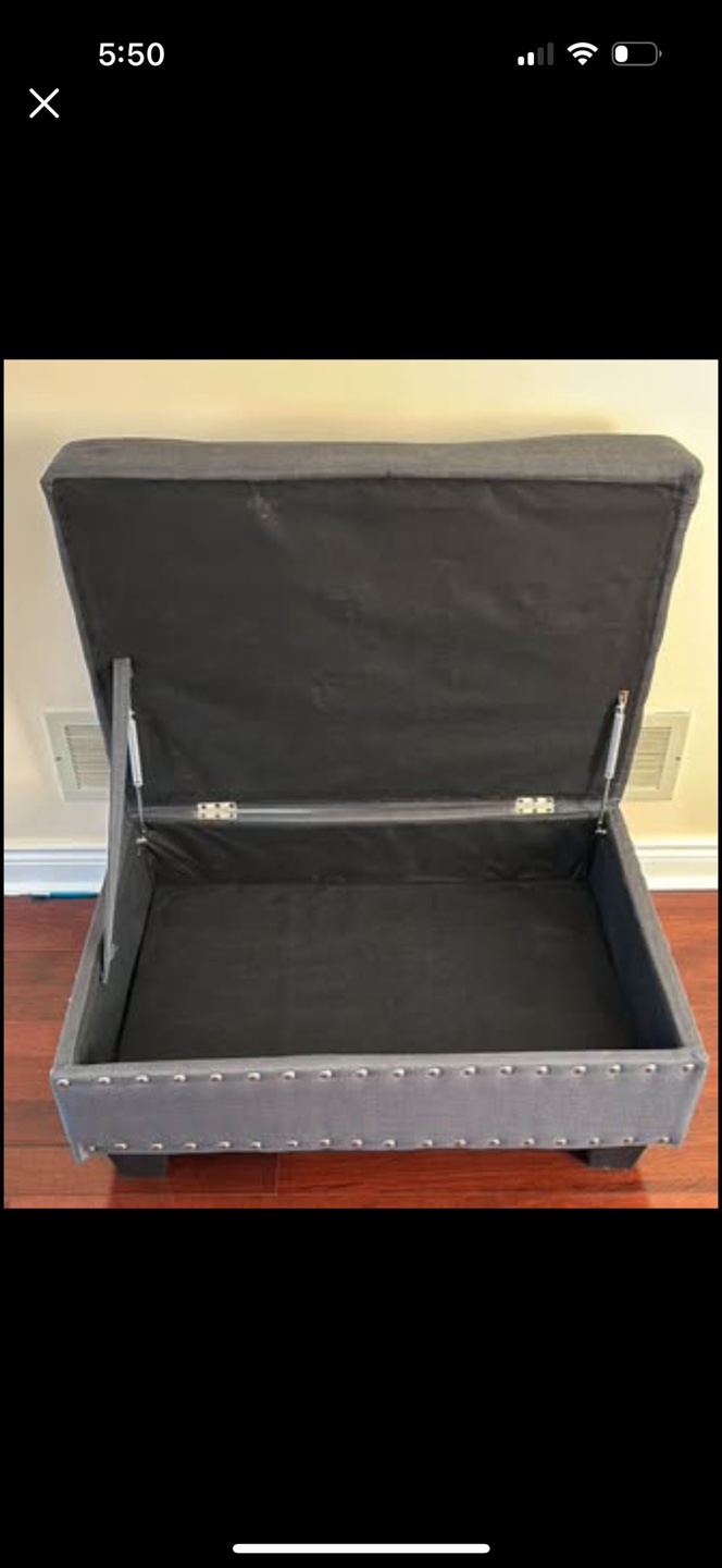 Dark Grey Storage Ottoman - photo 4
