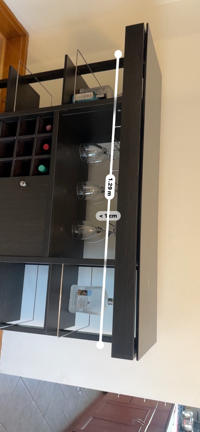 Dark Brown Wooden Bar Cabinet with Glass Top - photo 2