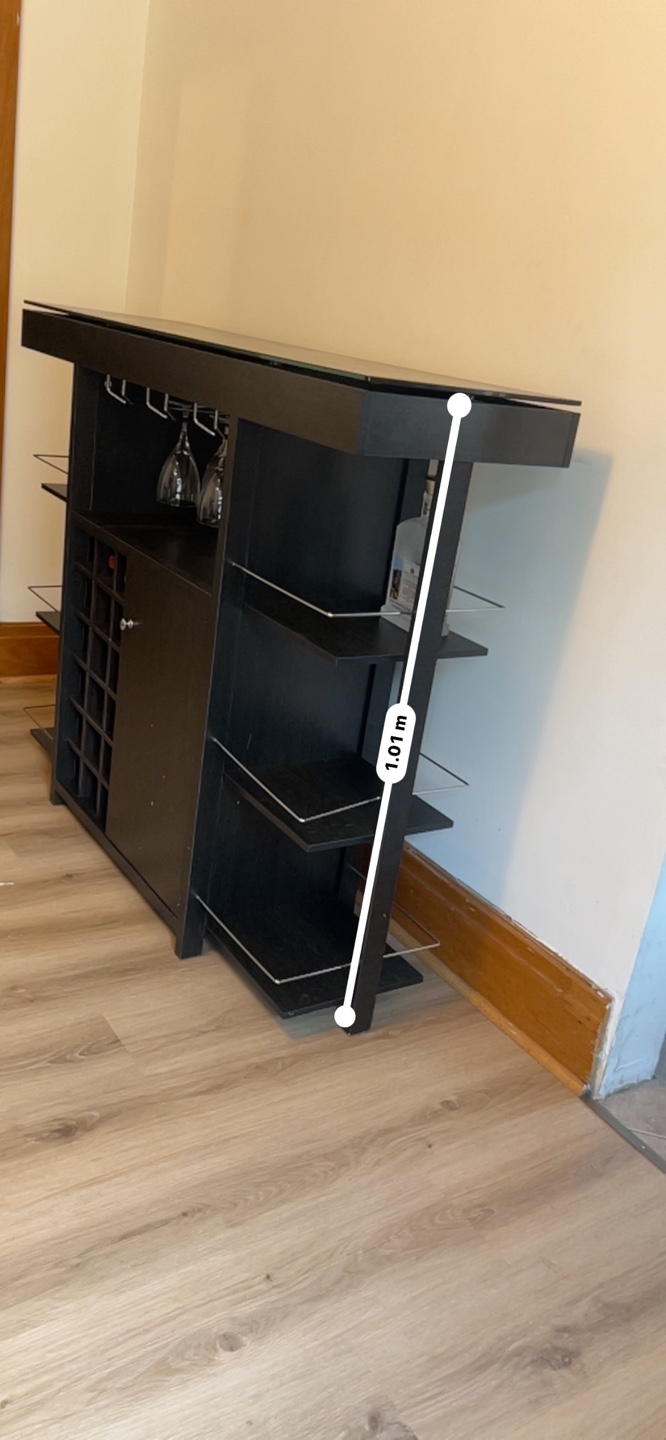 Dark Brown Wooden Bar Cabinet with Glass Top - photo 3