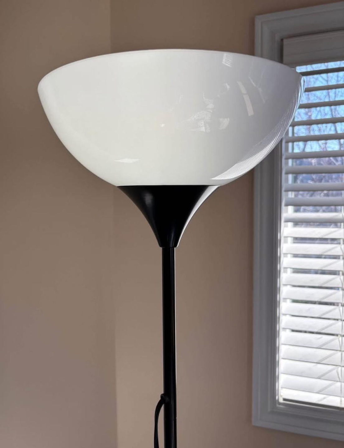 Black Floor Lamp with White Shade - photo 2