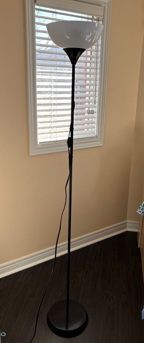 Black Floor Lamp with White Shade - photo 4