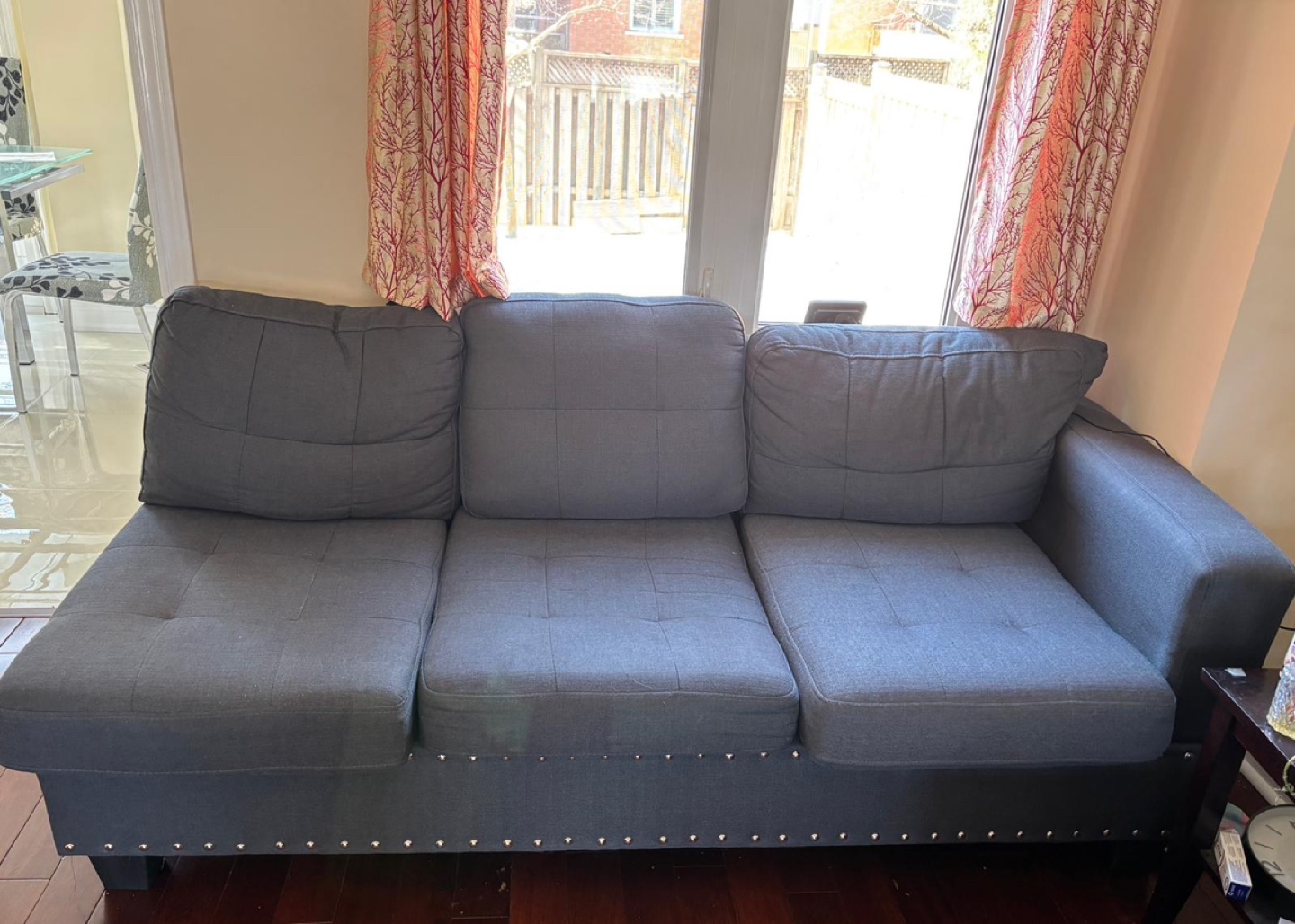 2 Unit Dark Grey Fabric Chaise Lounge - photo 2
