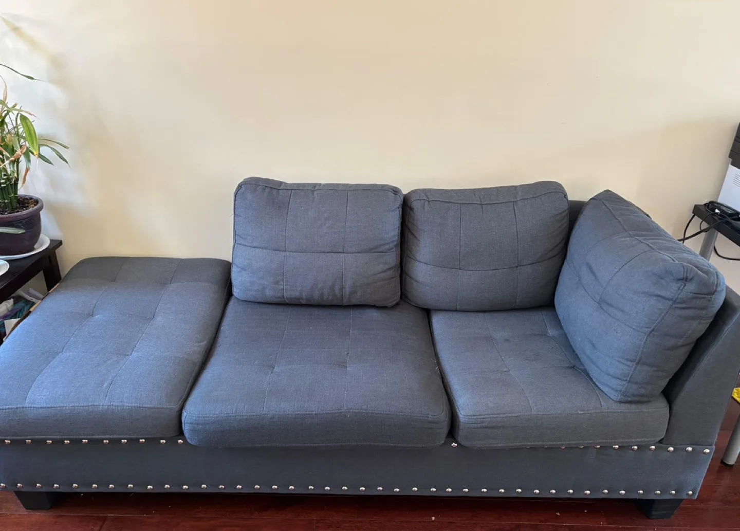 2 Unit Dark Grey Fabric Chaise Lounge thumbnail